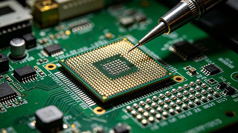 BGA芯片焊接方法展示芯片安装与PCB连接完整流程.jpeg